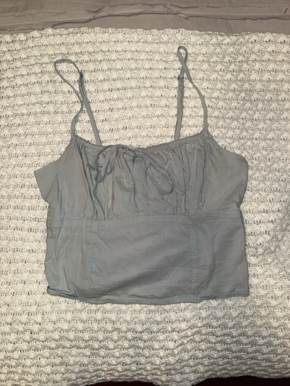 Abercrombie & Fitch Light Blue Spaghetti Strap Crop Tank